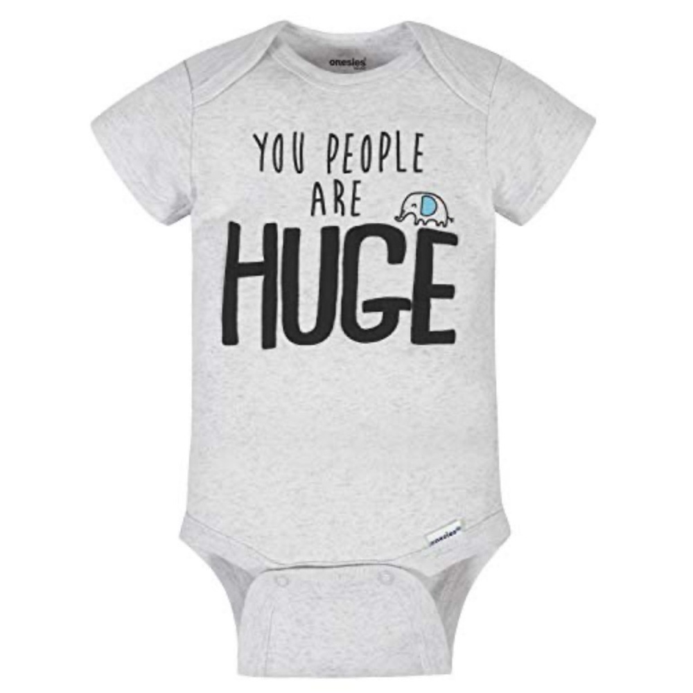 🆕🆕🆕Onesies Gray Baby Bodysuit with Fun Text (NWOT)